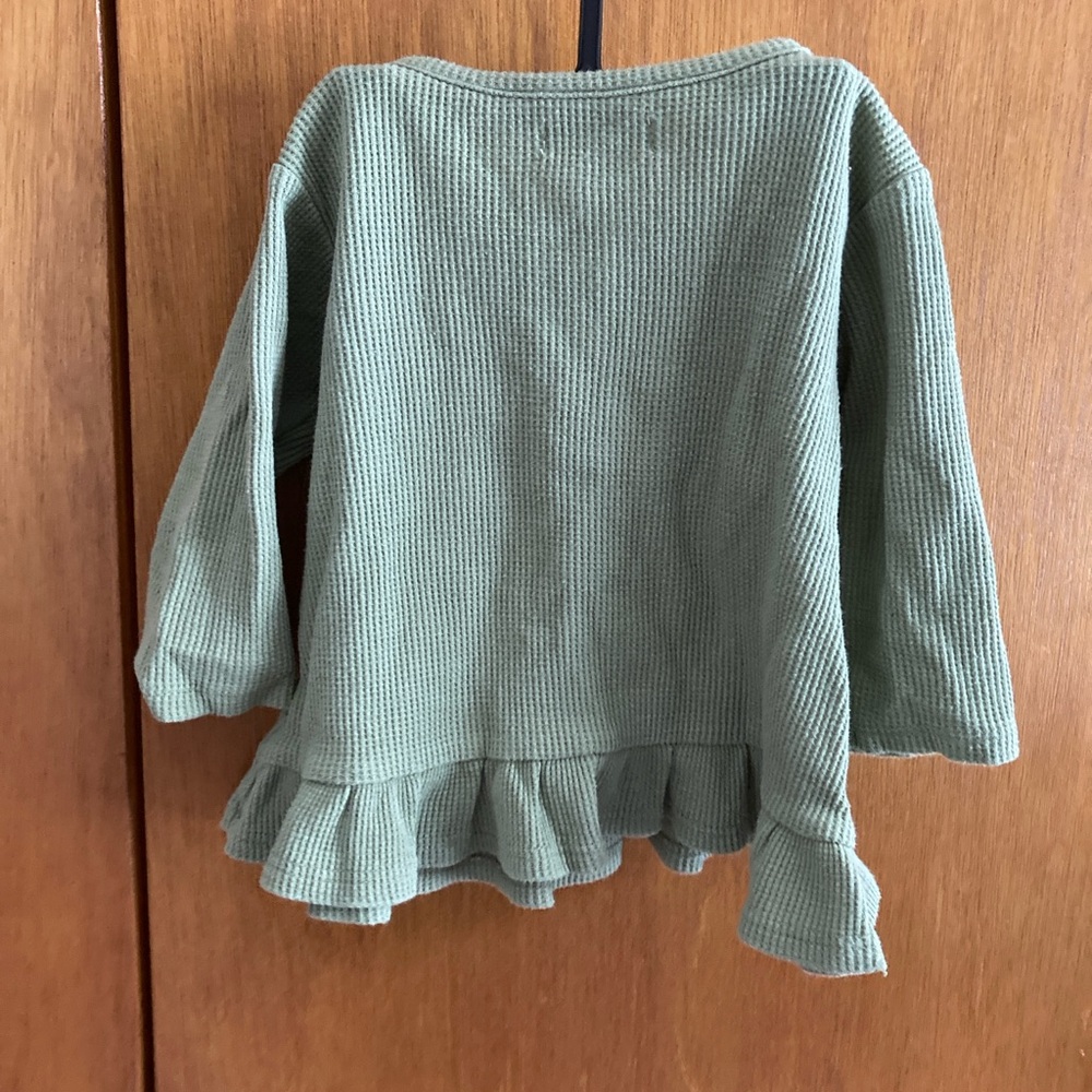 Grayson Mini Green Ruffle Top - Picture 3 of 4